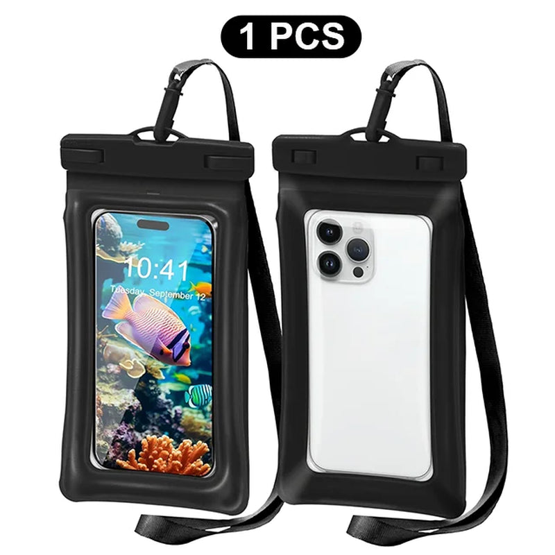 2-Pack Waterproof Phone Pouch & Case - IPX8 Floating Dry Bag for Beach Use - Fits Phones Up to 7.2 Inches