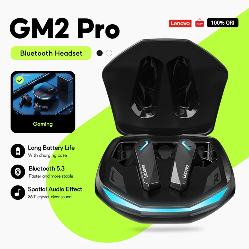 GM2 PRO Bluetooth Gaming Headset - 5.3 Dual Mode Earbuds with HD Call & Noise Reduction Mic for Ultimate Sound Experience