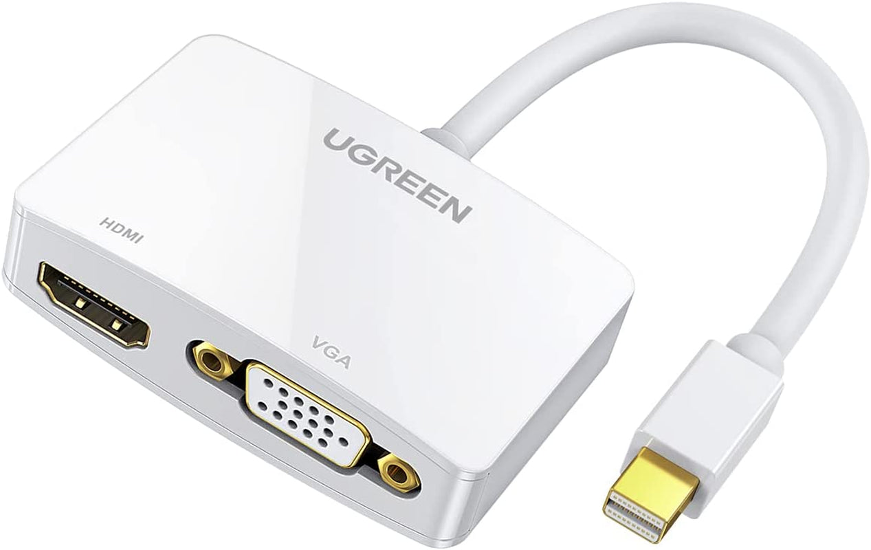 UGREEN 4K Mini DisplayPort to HDMI VGA Adapter - Dual Functionality for MacBook Pro, Air, iMac, and Microsoft Surface Devices