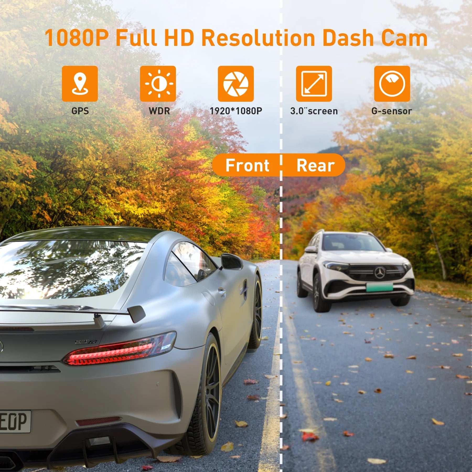Capture Every Moment: NEXPOW Dual Dash Cam with 1080P Front & Rear Recording, Night Vision, G-Sensor, and Loop Recording