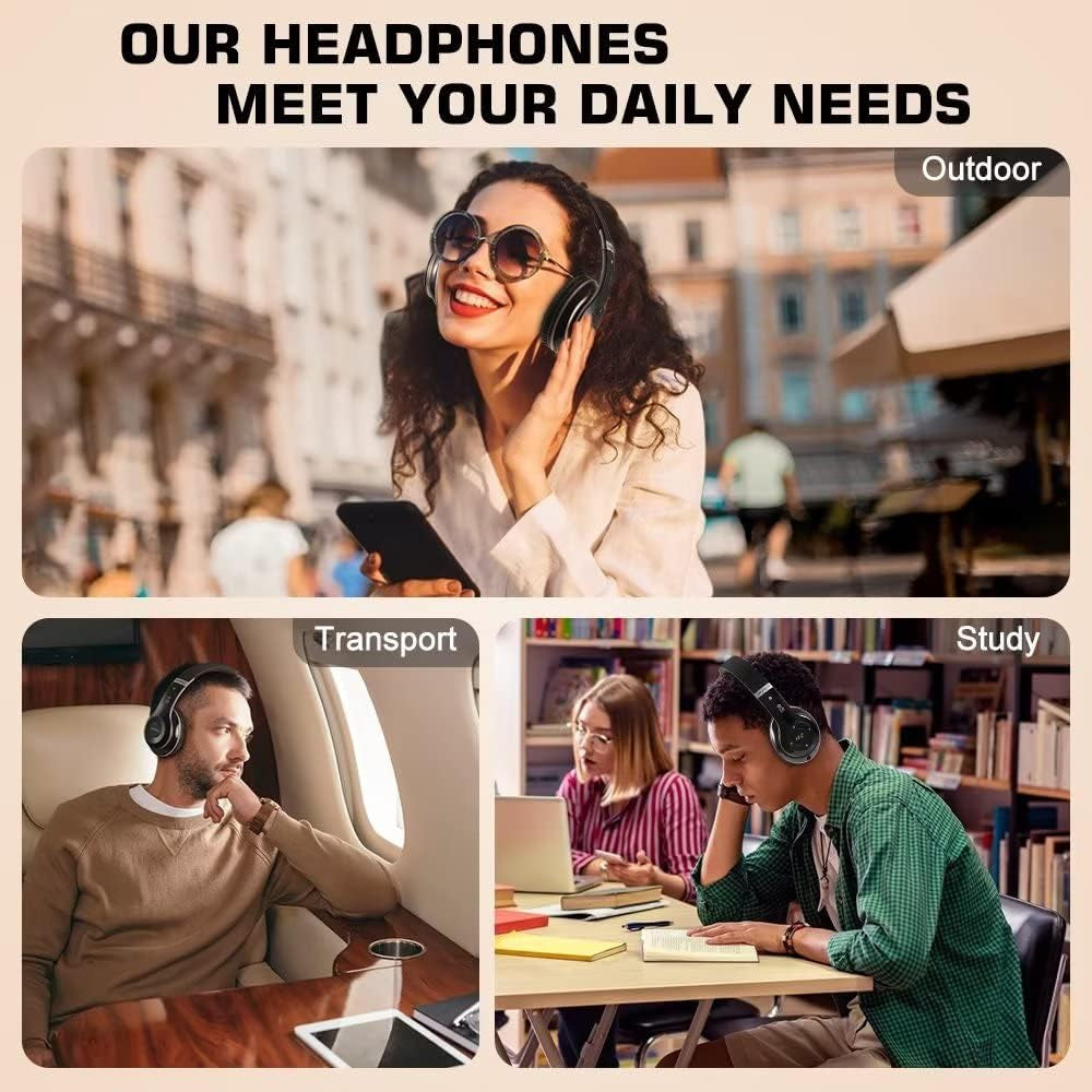 6S Bluetooth Headphones Over-Ear, Hi-Fi Stereo Foldable Wireless Stereo Headsets Earbuds with Built-In Mic, Volume Control, FM for Iphone/Samsung/Ipad/Pc (Blue)