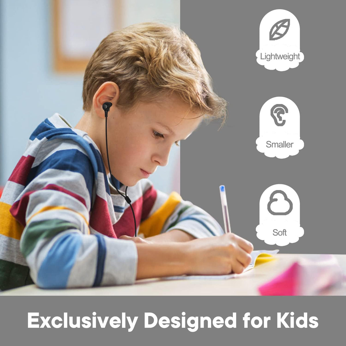 Bulk Earbuds Headphones 50 Pack for Classroom Kids, Wholesale Durable Earphones Perfect for K12 Schools Students Kindergarten Children Gift and Adult (HY400 Black)