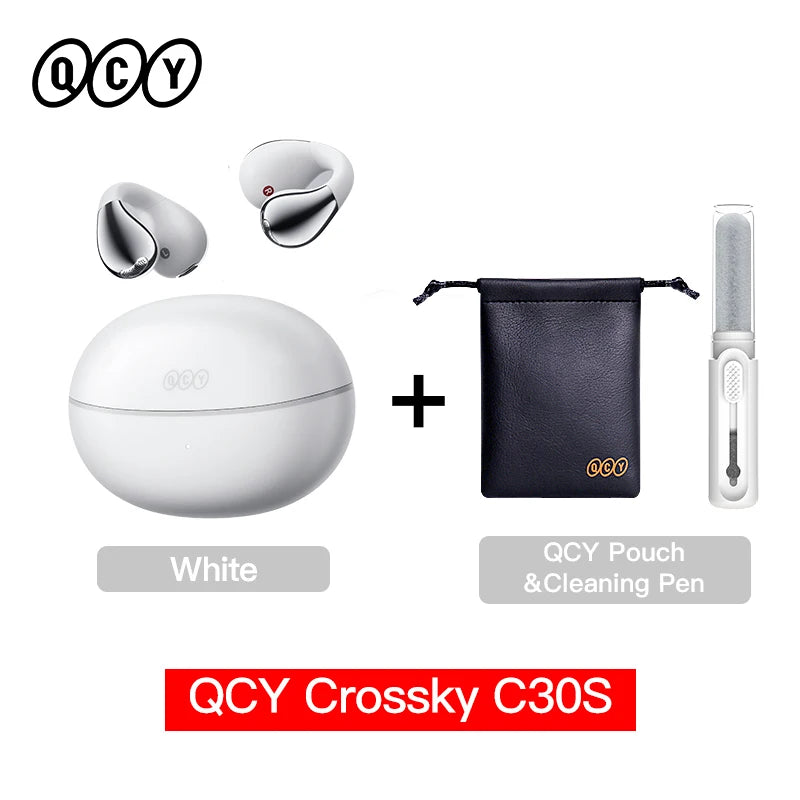 Crossky C30S Hi-Res Open Ear Wireless Earphones - Bluetooth 6.0 Clip-On Sports Headphones with 40 Hours Playtime