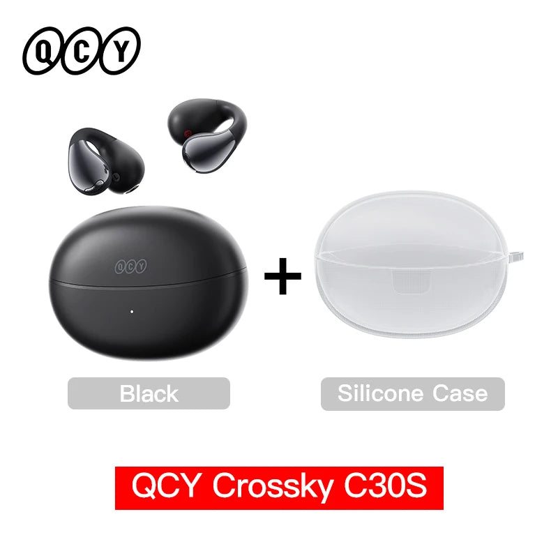 Crossky C30S Hi-Res Open Ear Wireless Earphones - Bluetooth 6.0 Clip-On Sports Headphones with 40 Hours Playtime