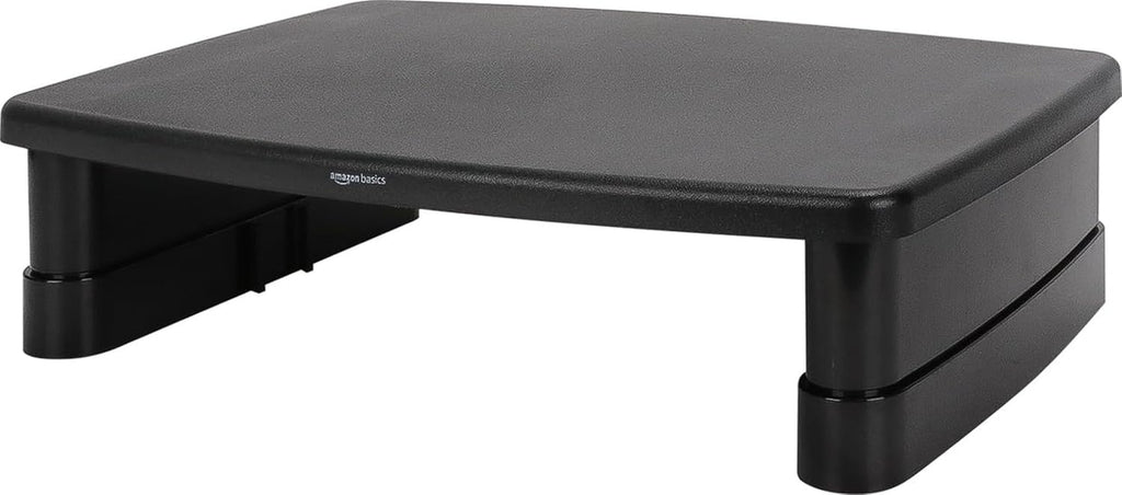 Height Adjustable Monitor Stand Riser with Storage Organizer, 3-Level Stackable Design, Durable ABS Plastic, Supports up to 22Lbs, for Monitors & Laptops, Black