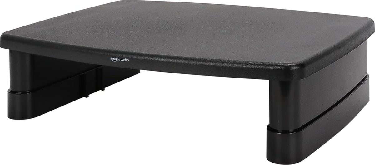 Height Adjustable Monitor Stand Riser with Storage Organizer, 3-Level Stackable Design, Durable ABS Plastic, Supports up to 22Lbs, for Monitors & Laptops, Black
