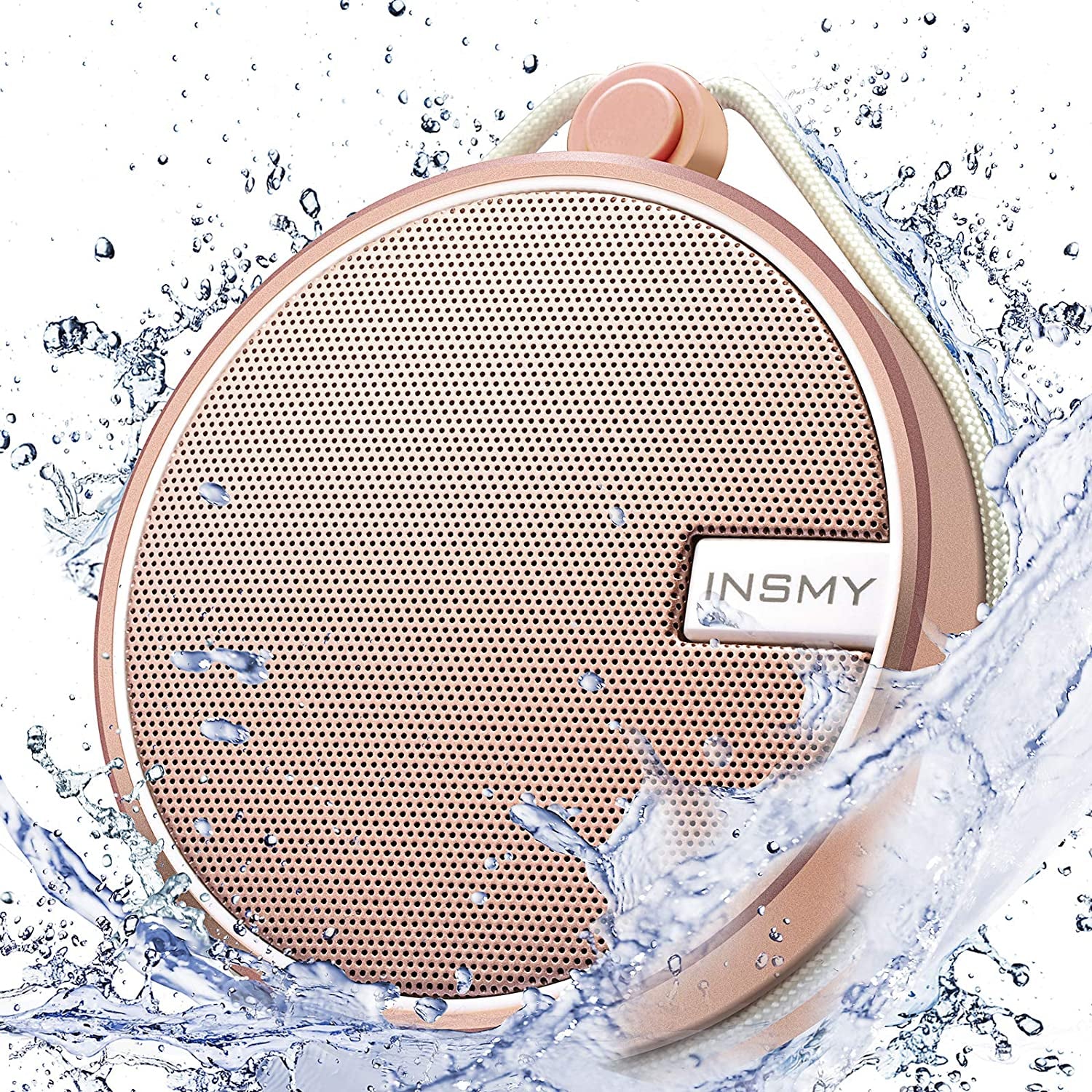 C12 Waterproof Bluetooth Shower Speaker - Portable, Suction Cup, Loud Clear Sound, Perfect for Outdoor Adventures and Home Use in Stylish Cashmere Pink