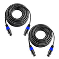 2Pcs 10Ft Pro Speakon to Speakon Cable 7Mm Twist Lock Audio Speaker Wire