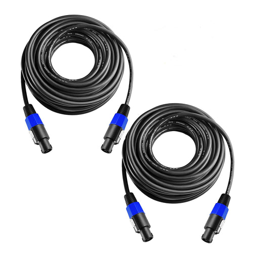 2Pcs 10Ft Pro Speakon to Speakon Cable 7Mm Twist Lock Audio Speaker Wire