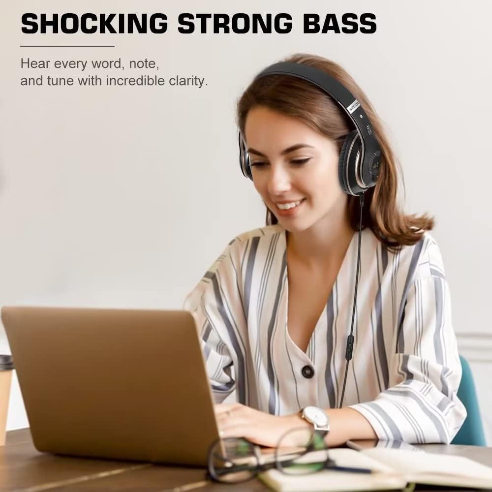 6S Bluetooth Headphones Over-Ear, Hi-Fi Stereo Foldable Wireless Stereo Headsets Earbuds with Built-In Mic, Volume Control, FM for Iphone/Samsung/Ipad/Pc (Blue)