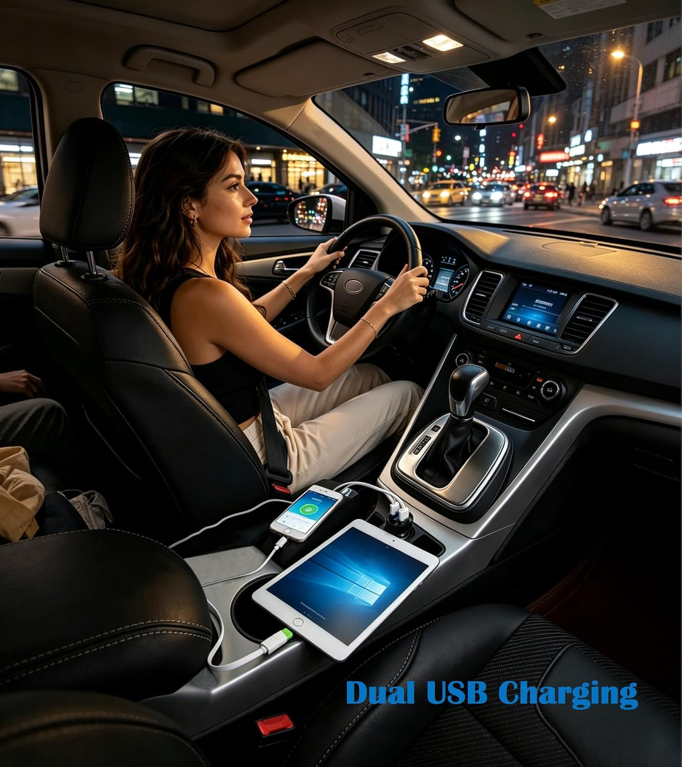 Dual USB Car Charger with LED Voltage Meter - Fast Charging Adapter for iPhone, Samsung, and More - Compact and Smart Protection Design