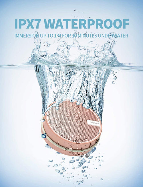C12 Waterproof Bluetooth Shower Speaker - Portable, Suction Cup, Loud Clear Sound, Perfect for Outdoor Adventures and Home Use in Stylish Cashmere Pink