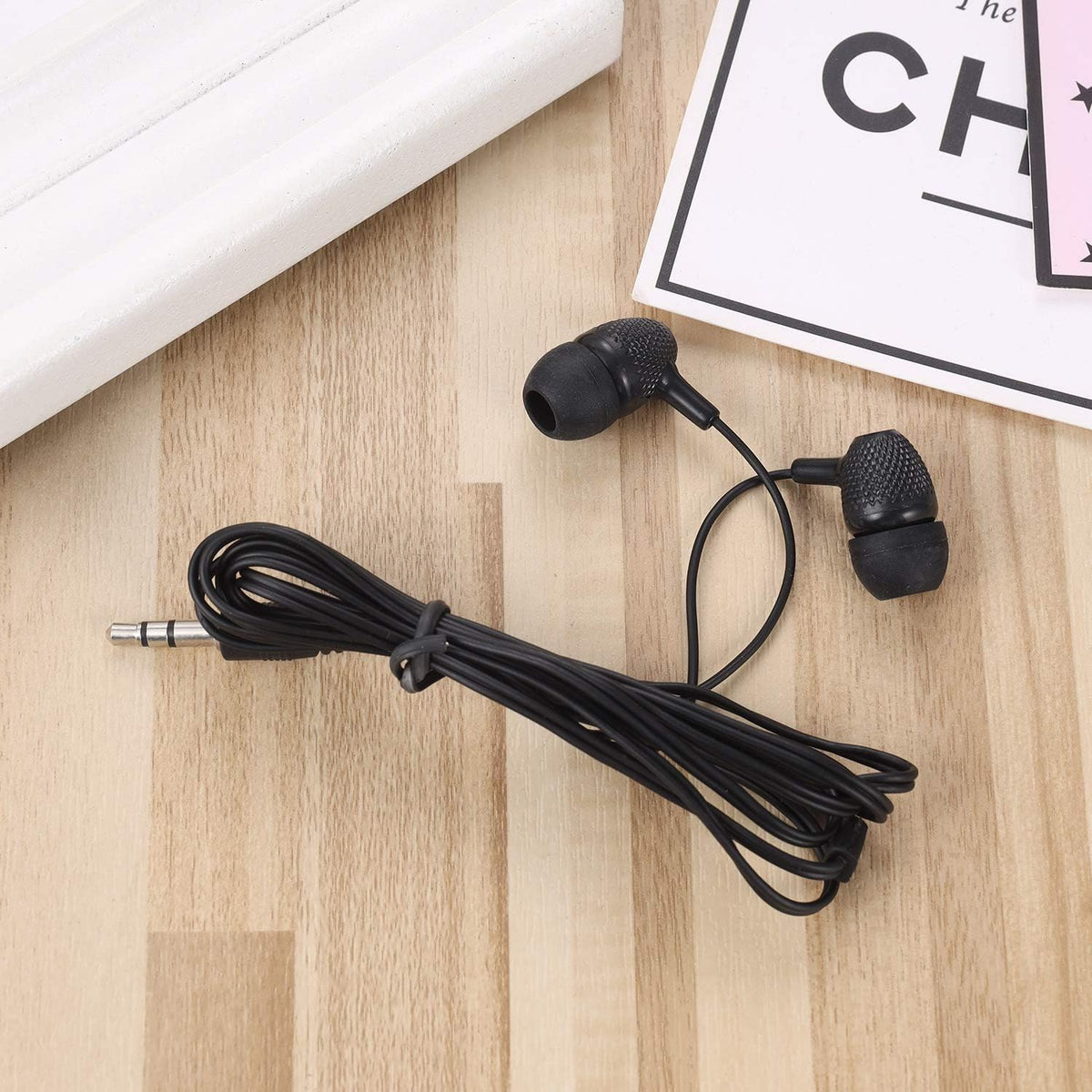 Bulk Earbuds Headphones 50 Pack for Classroom Kids, Wholesale Durable Earphones Perfect for K12 Schools Students Kindergarten Children Gift and Adult (HY400 Black)