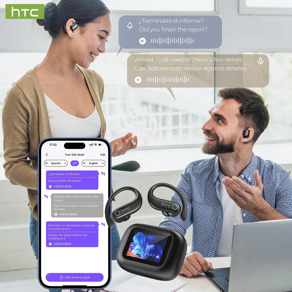 NE61 Wireless Bluetooth Earbuds - Noise-Cancelling Sports Headphones with AI Translator & Heart Rate Monitor