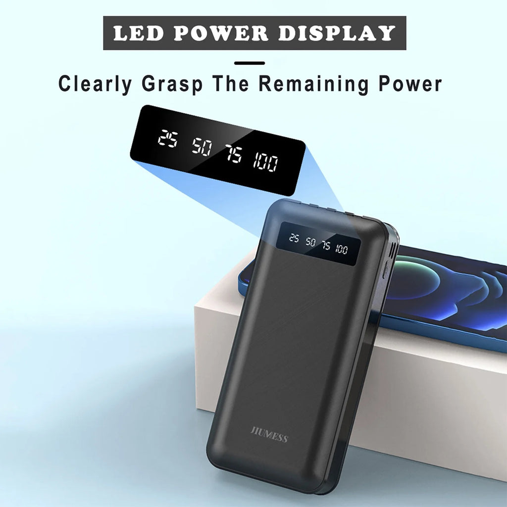20000Mah Power Bank Portable Charger with Cables Compatible for Iphone, Android Cell Phone