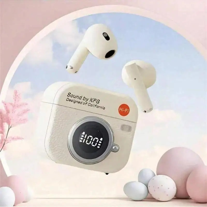 Q86 Bluetooth 5.3 Wireless Headphones - HiFi Gaming Earbuds with 24-Hour Battery, LED Display & Waterproof Design for Sports