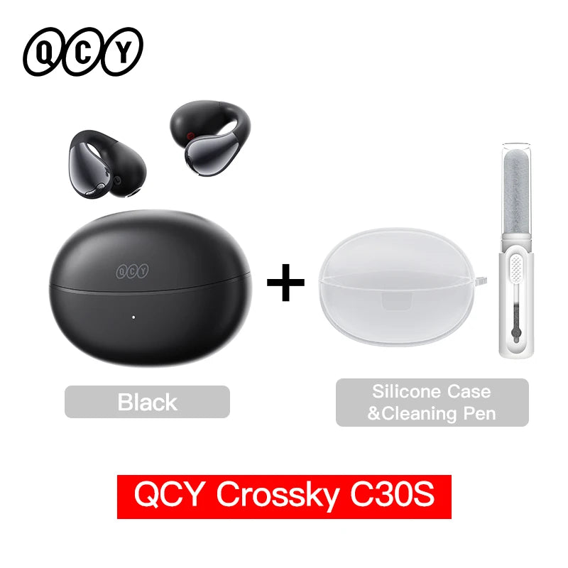Crossky C30S Hi-Res Open Ear Wireless Earphones - Bluetooth 6.0 Clip-On Sports Headphones with 40 Hours Playtime