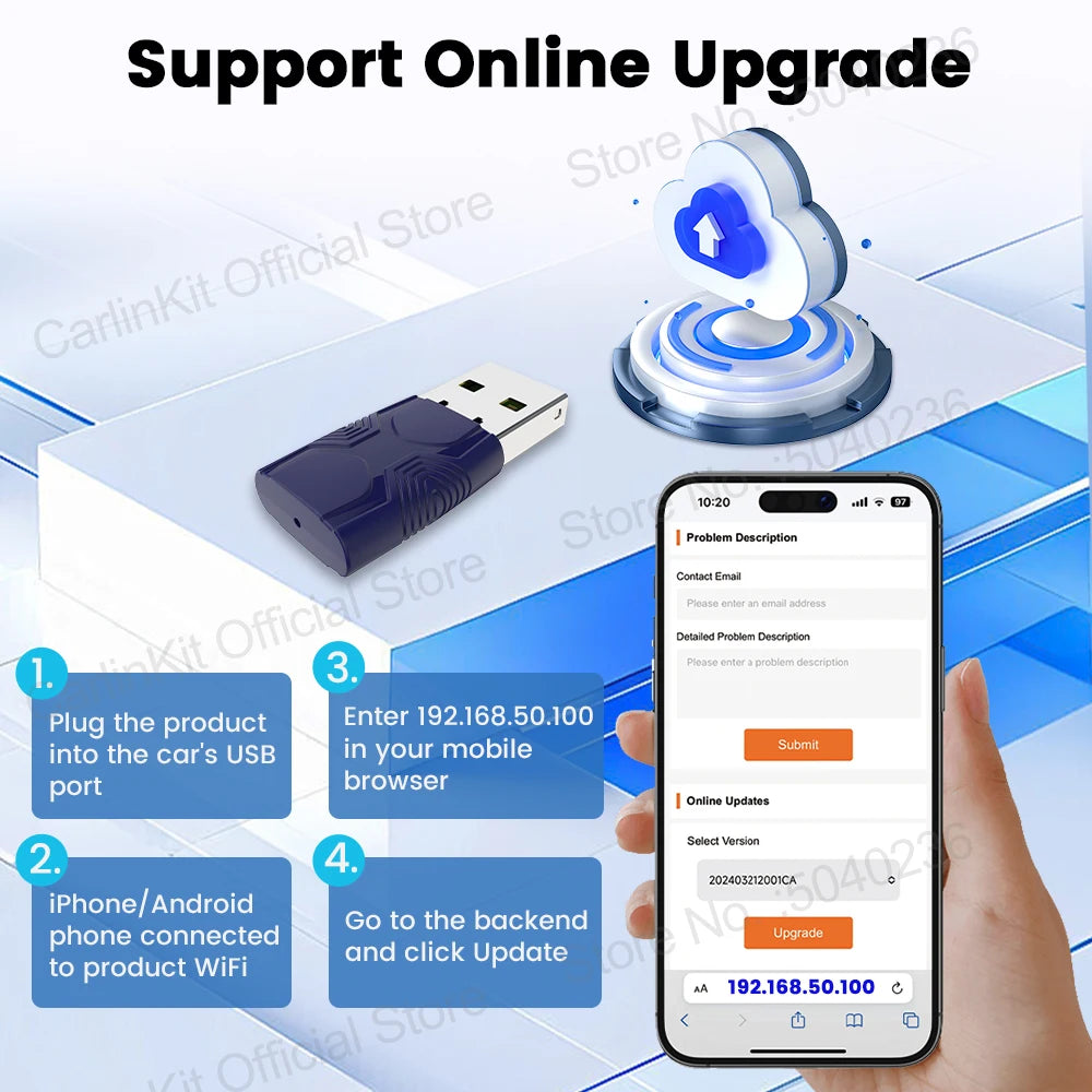 5.0 Mini Ultra 2-in-1 Wireless Adapter for Seamless Android Auto & CarPlay - Plug & Play for OEM Cars!