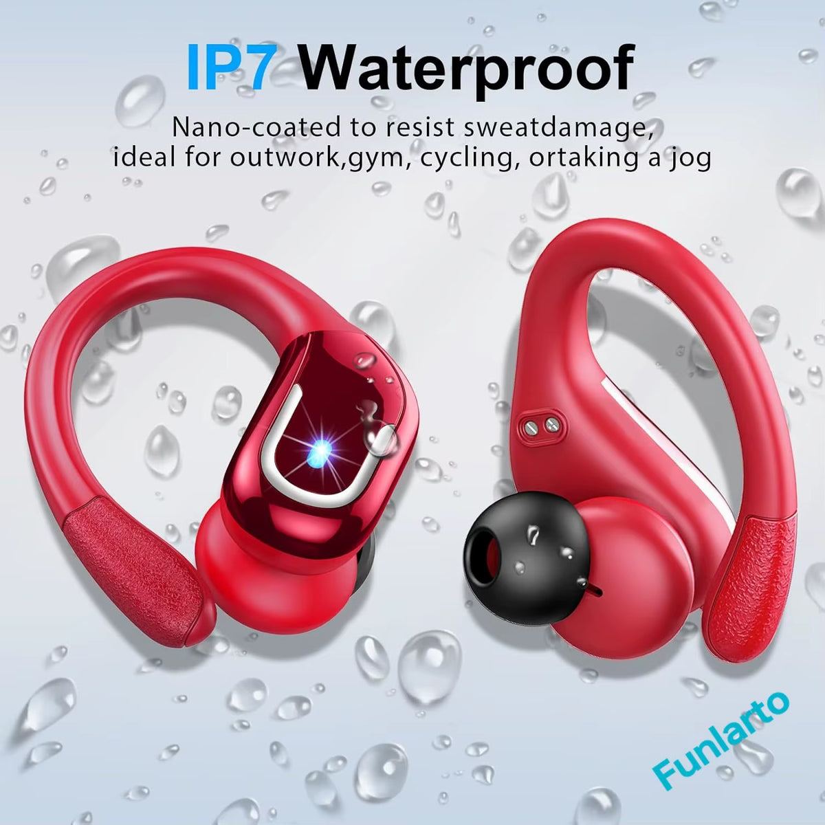 Ultimate Wireless Earbuds with Bluetooth 5.3 - Sport-Ready, ENC Noise Canceling Mic & Secure Earhooks