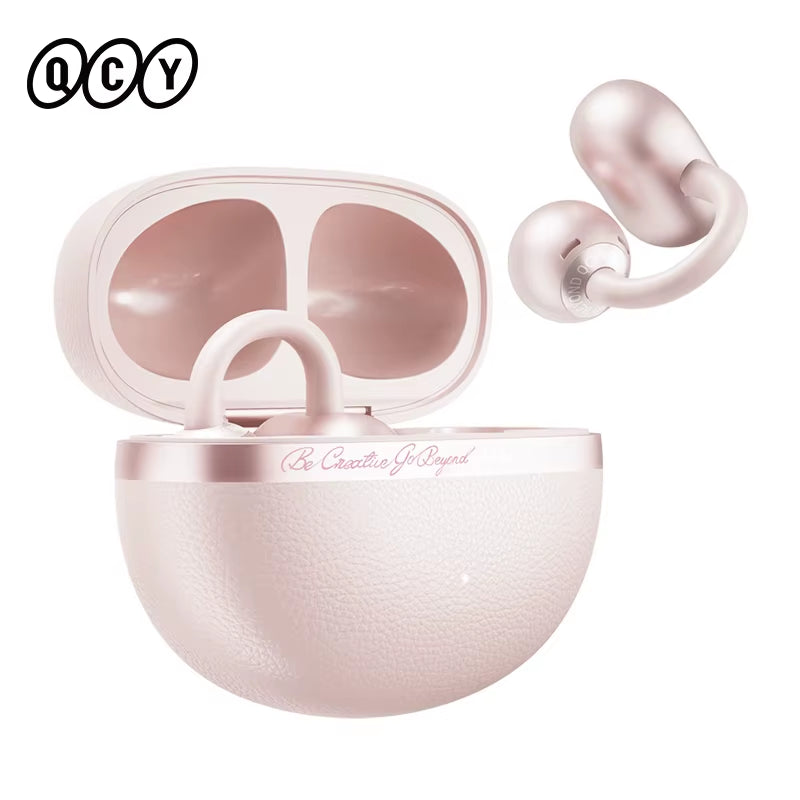 Crossky C50 Open Ear Wireless Earbuds - Bluetooth 6.0, Comfort Clip-on Sports Earphone with 4 Mic AI Clear Call & Bass Boost Sound