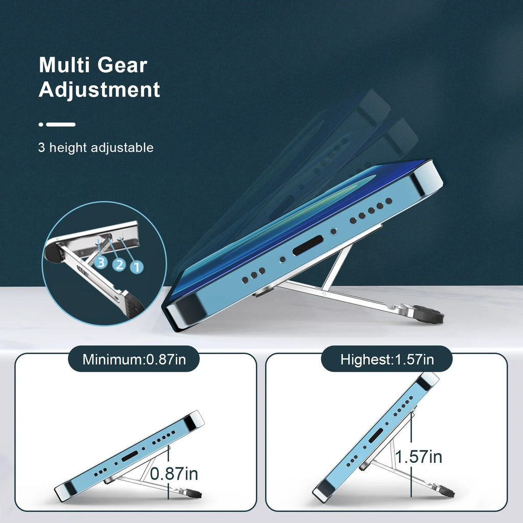 Portable Laptop Stand - Invisible Adhesive, Non-Slip Design for MacBook Pro, Air, iPad, Lenovo, and More!