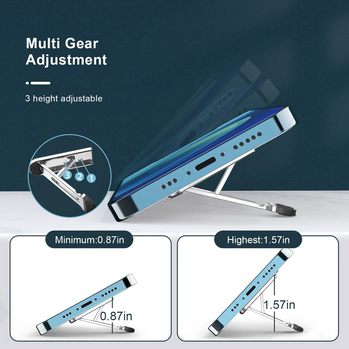Portable Laptop Stand - Invisible Adhesive, Non-Slip Design for MacBook Pro, Air, iPad, Lenovo, and More!